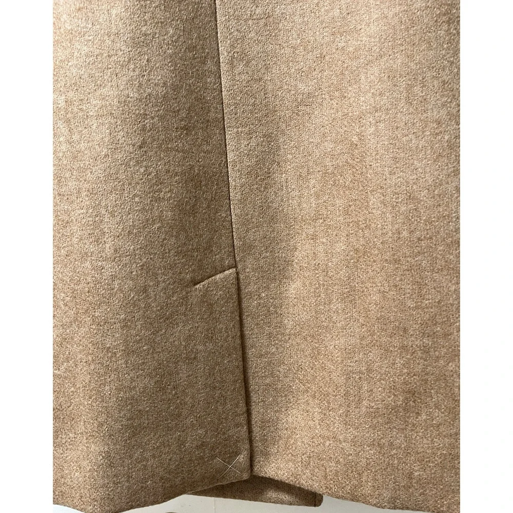 J Crew Womens Melton Wool Double Breasted Classic Peacoat Coat Size 4 Soft Brown